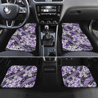 Vareau Tahiti Tiare Monstera Car Mats Polynesian Pattern Curve Style LT01 Set 4pcs Purple - Polynesian Pride