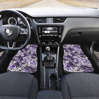 Vareau Tahiti Tiare Monstera Car Mats Polynesian Pattern Curve Style LT01 Set 2pcs - Front Purple - Polynesian Pride