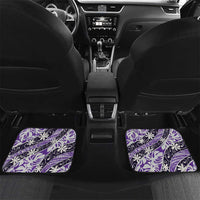 Vareau Tahiti Tiare Monstera Car Mats Polynesian Pattern Curve Style LT01 Set 2pcs - Back Purple - Polynesian Pride