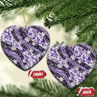 Vareau Tahiti Tiare Monstera Ceramic Ornament Polynesian Pattern Curve Style - Polynesian Pride