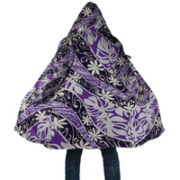 Vareau Tahiti Tiare Monstera Cloak Polynesian Pattern Curve Style LT01 Unisex Purple - Polynesian Pride