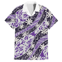 Vareau Tahiti Tiare Monstera Hawaiian Shirt Polynesian Pattern Curve Style LT01 Purple - Polynesian Pride