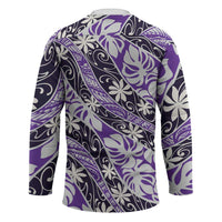 Vareau Tahiti Tiare Monstera Hockey Jersey Polynesian Pattern Curve Style - Polynesian Pride