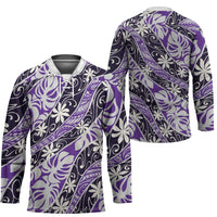 Vareau Tahiti Tiare Monstera Hockey Jersey Polynesian Pattern Curve Style - Polynesian Pride