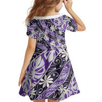 Vareau Tahiti Tiare Monstera Kid Short Sleeve Dress Polynesian Pattern Curve Style LT01 - Polynesian Pride
