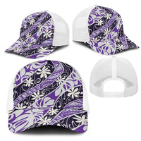 Vareau Tahiti Tiare Monstera Mesh Trucker Cap Polynesian Pattern Curve Style - Polynesian Pride