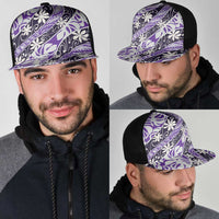 Vareau Tahiti Tiare Monstera Mesh Trucker Cap Polynesian Pattern Curve Style - Polynesian Pride