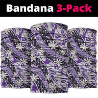 Vareau Tahiti Tiare Monstera Neck Gaiter Polynesian Pattern Curve Style LT01 package One Size: 25*50cm Purple - Polynesian Pride