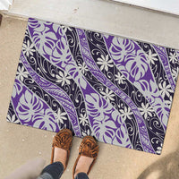 Vareau Tahiti Tiare Monstera Rubber Doormat Polynesian Pattern Curve Style - Polynesian Pride