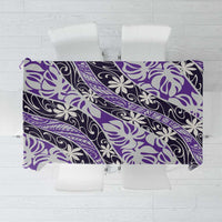 Vareau Tahiti Tiare Monstera Tablecloth Polynesian Pattern Curve Style LT01 Purple - Polynesian Pride