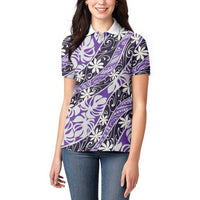Vareau Tahiti Tiare Monstera Women Polo Shirt Polynesian Pattern Curve Style LT01 - Polynesian Pride