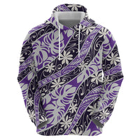 Vareau Tahiti Tiare Monstera Zip Hoodie Polynesian Pattern Curve Style - Polynesian Pride