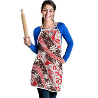 Uteute Tahiti Tiare Monstera Apron Polynesian Pattern Curve Style LT01 - Polynesian Pride