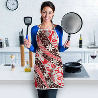 Uteute Tahiti Tiare Monstera Apron Polynesian Pattern Curve Style LT01 - Polynesian Pride