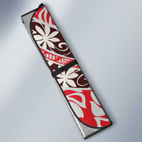 Uteute Tahiti Tiare Monstera Auto Sun Shade Polynesian Pattern Curve Style LT01 - Polynesian Pride