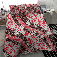 Uteute Tahiti Tiare Monstera Bedding Set Polynesian Pattern Curve Style - Polynesian Pride
