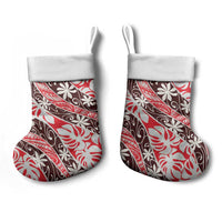Uteute Tahiti Tiare Monstera Christmas Stocking Polynesian Pattern Curve Style - Polynesian Pride