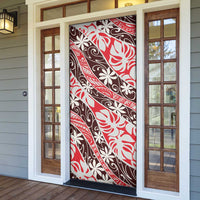 Uteute Tahiti Tiare Monstera Door Cover Polynesian Pattern Curve Style LT01 - Polynesian Pride