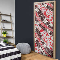 Uteute Tahiti Tiare Monstera Door Cover Polynesian Pattern Curve Style LT01 - Polynesian Pride