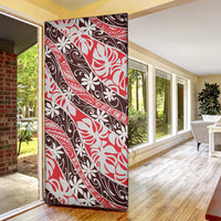 Uteute Tahiti Tiare Monstera Door Cover Polynesian Pattern Curve Style LT01 - Polynesian Pride