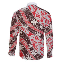 Uteute Tahiti Tiare Monstera Family Matching Long Sleeve Bodycon Dress and Hawaiian Shirt Polynesian Pattern Curve Style LT01 - Polynesian Pride