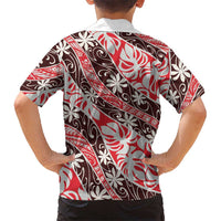 Uteute Tahiti Tiare Monstera Family Matching Off The Shoulder Long Sleeve Dress and Hawaiian Shirt Polynesian Pattern Curve Style LT01 - Polynesian Pride