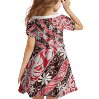 Uteute Tahiti Tiare Monstera Family Matching Off The Shoulder Long Sleeve Dress and Hawaiian Shirt Polynesian Pattern Curve Style - Polynesian Pride