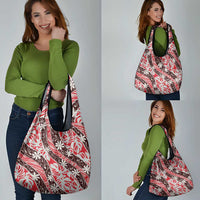 Uteute Tahiti Tiare Monstera Grocery Bag Polynesian Pattern Curve Style - Polynesian Pride