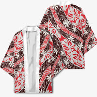 Uteute Tahiti Tiare Monstera Kimono Polynesian Pattern Curve Style - Polynesian Pride