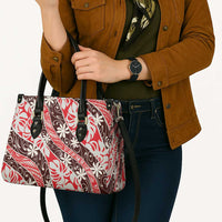 Uteute Tahiti Tiare Monstera Leather Bag Polynesian Pattern Curve Style LT01 - Polynesian Pride