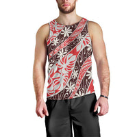 Uteute Tahiti Tiare Monstera Men Tank Top Polynesian Pattern Curve Style - Polynesian Pride