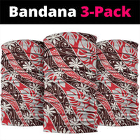 Uteute Tahiti Tiare Monstera Neck Gaiter Polynesian Pattern Curve Style LT01 package One Size: 25*50cm Red - Polynesian Pride