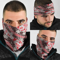 Uteute Tahiti Tiare Monstera Neck Gaiter Polynesian Pattern Curve Style LT01 - Polynesian Pride