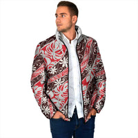 Uteute Tahiti Tiare Monstera Padded Jacket Polynesian Pattern Curve Style - Polynesian Pride