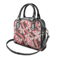 Uteute Tahiti Tiare Monstera Shoulder Handbag Polynesian Pattern Curve Style LT01 - Polynesian Pride