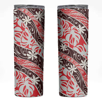 Uteute Tahiti Tiare Monstera Skinny Tumbler Polynesian Pattern Curve Style - Polynesian Pride