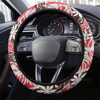Uteute Tahiti Tiare Monstera Steering Wheel Cover Polynesian Pattern Curve Style - Polynesian Pride