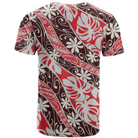 Uteute Tahiti Tiare Monstera T Shirt Polynesian Pattern Curve Style - Polynesian Pride
