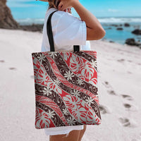 Uteute Tahiti Tiare Monstera Tote Bag Polynesian Pattern Curve Style LT01 - Polynesian Pride