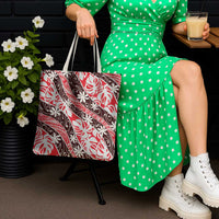Uteute Tahiti Tiare Monstera Tote Bag Polynesian Pattern Curve Style LT01 - Polynesian Pride