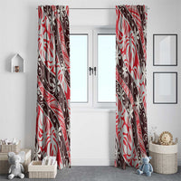 Uteute Tahiti Tiare Monstera Window Curtain Polynesian Pattern Curve Style - Polynesian Pride