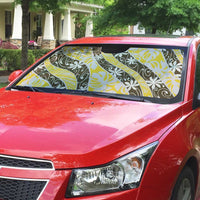 Rearea Tahiti Tiare Monstera Auto Sun Shade Polynesian Pattern Curve Style LT01 - Polynesian Pride