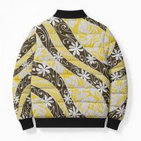 Rearea Tahiti Tiare Monstera Bomber Puffer Jacket Polynesian Pattern Curve Style - Polynesian Pride