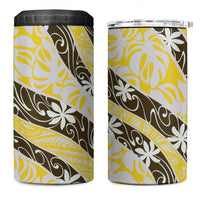 Rearea Tahiti Tiare Monstera 4 in 1 Can Cooler Tumbler Polynesian Pattern Curve Style LT01 One Size: 16 oz Yellow - Polynesian Pride