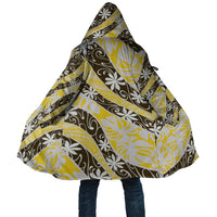 Rearea Tahiti Tiare Monstera Cloak Polynesian Pattern Curve Style LT01 Unisex Yellow - Polynesian Pride