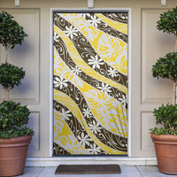 Rearea Tahiti Tiare Monstera Door Cover Polynesian Pattern Curve Style LT01 Yellow - Polynesian Pride
