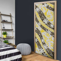 Rearea Tahiti Tiare Monstera Door Cover Polynesian Pattern Curve Style LT01 - Polynesian Pride