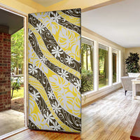 Rearea Tahiti Tiare Monstera Door Cover Polynesian Pattern Curve Style LT01 - Polynesian Pride