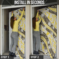 Rearea Tahiti Tiare Monstera Door Cover Polynesian Pattern Curve Style LT01 - Polynesian Pride