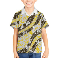 Rearea Tahiti Tiare Monstera Family Matching Off Shoulder Maxi Dress and Hawaiian Shirt Polynesian Pattern Curve Style - Polynesian Pride
